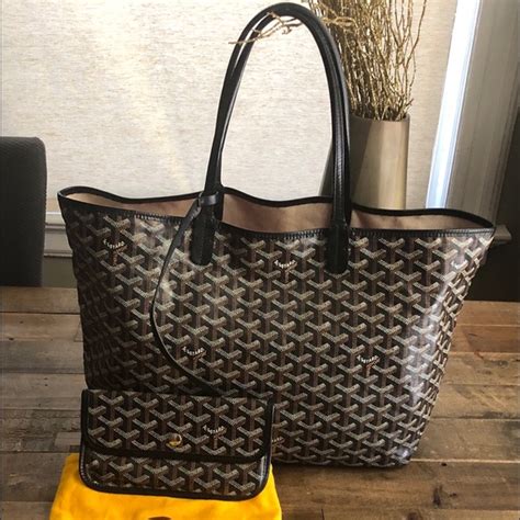 goyard black leather tote|goyard tote knockoff.